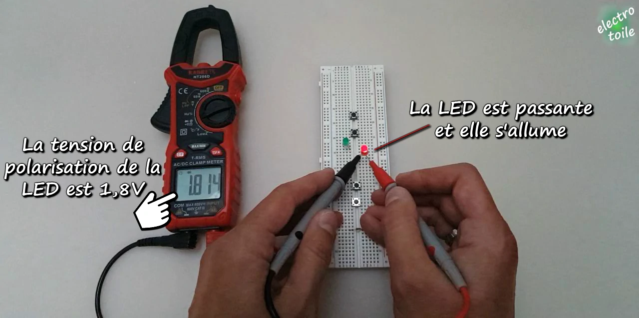 contrôler une LED avec une pince ampèremétrique