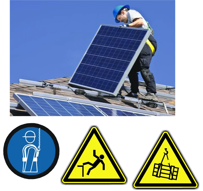 manutention en hauteur de panneau photovoltaïque