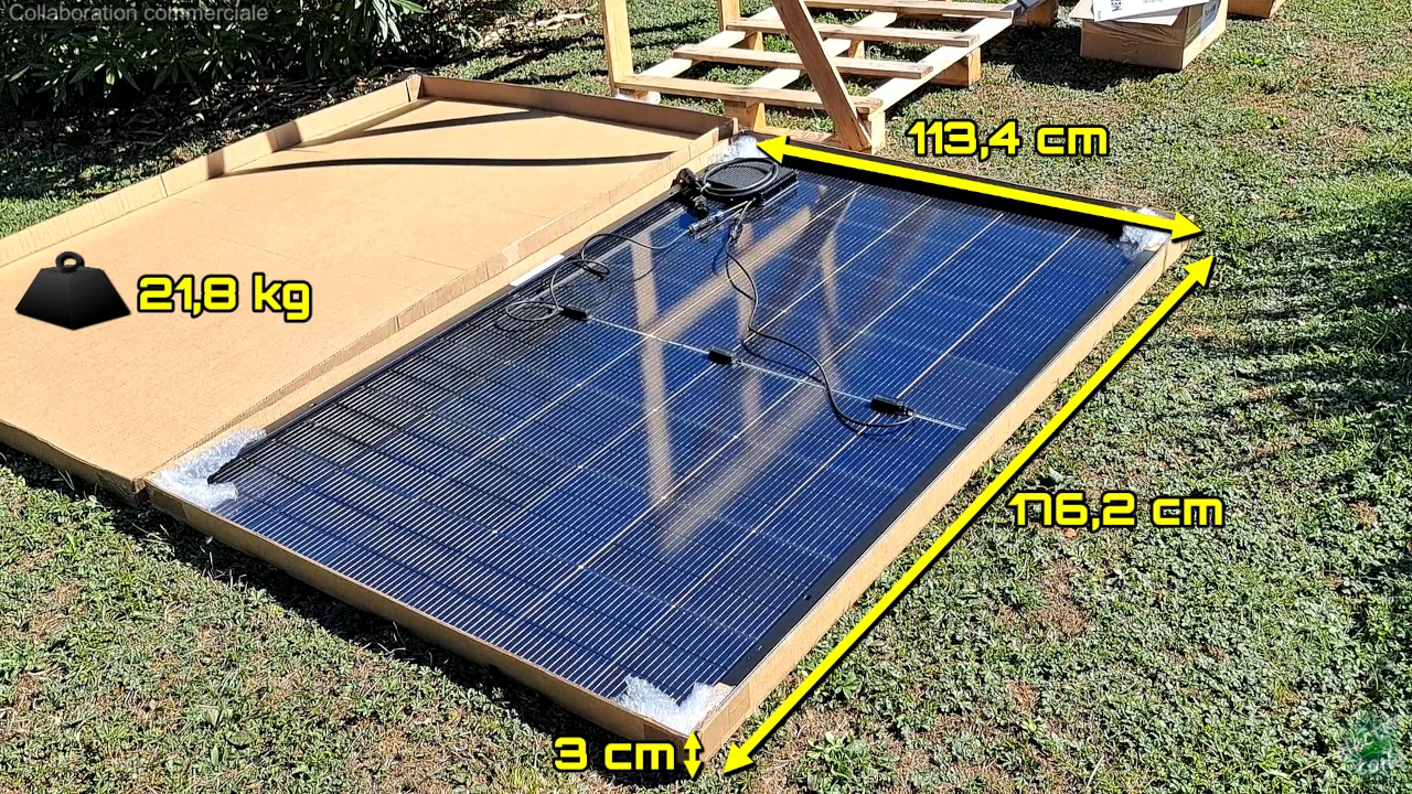 dimensions et poids du panneau solaire du kit sunity